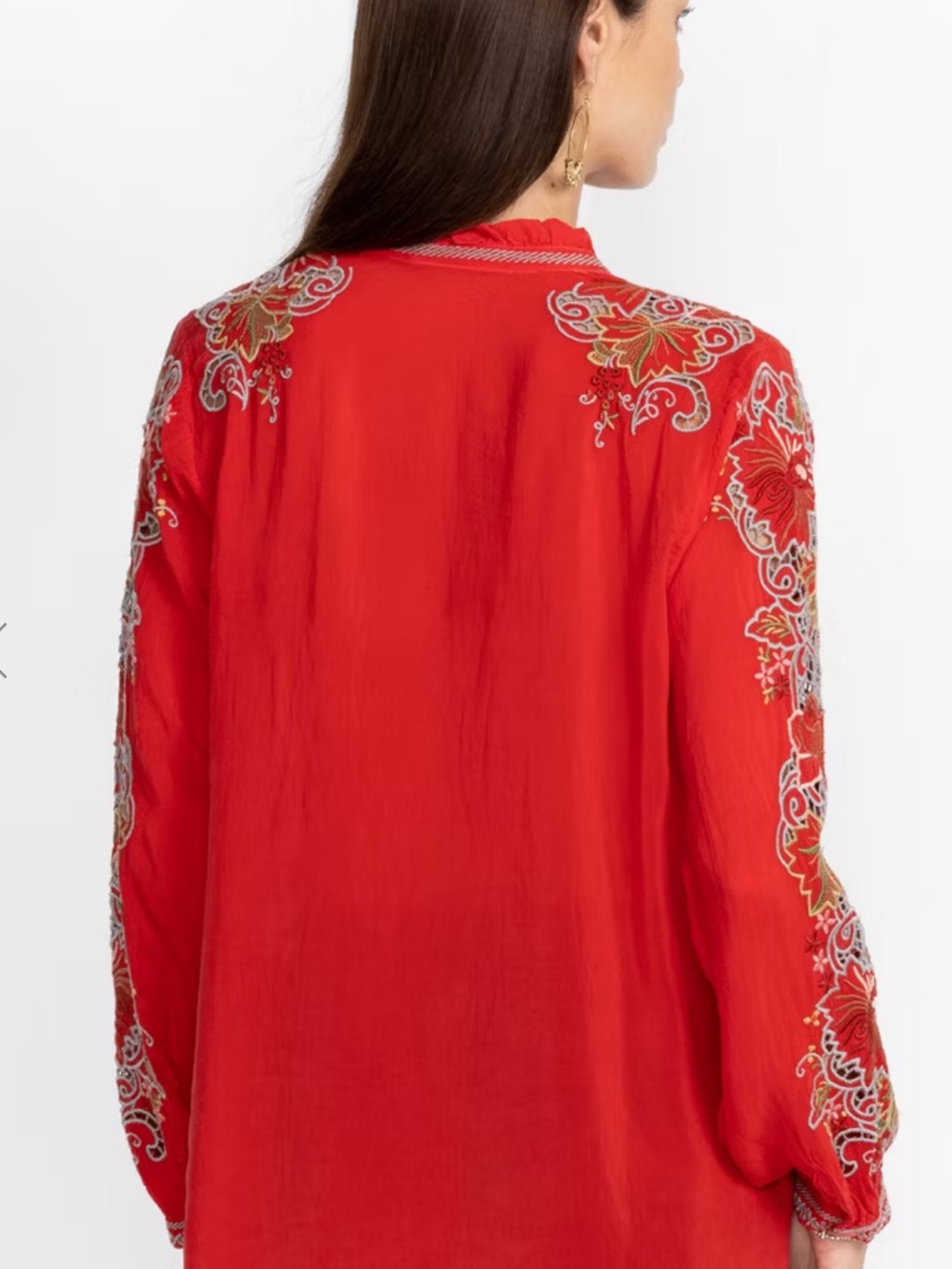 Johnny Was Ruelle Button Down Embroidered Blouse S - Picture 5 of 14